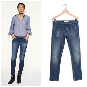 BA&SH Blue Sally Lady Jean Denim Jeans Handbrush Sz 1 US 6 1H20SALL Straight Leg